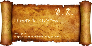 Mizsák Klára névjegykártya