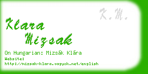 klara mizsak business card