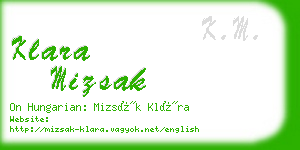 klara mizsak business card